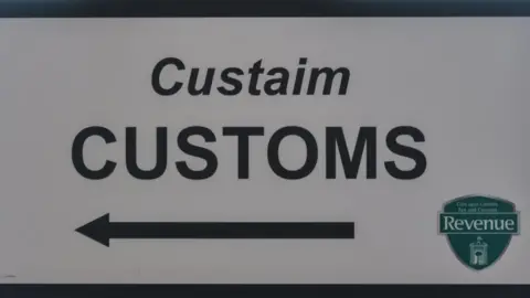Getty Images Dublin customs sign