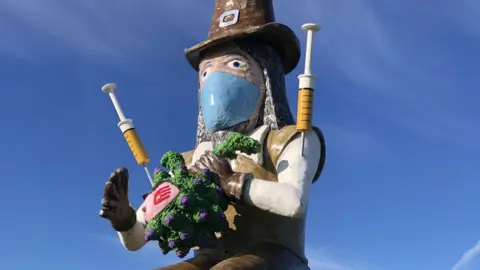 Double-jabbed Guy Fawkes