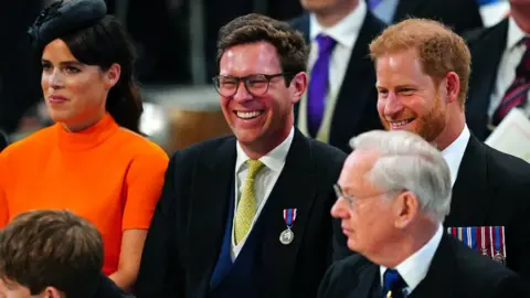 PA Media Princess Eugenie, Jack Brooksbank and the Duke of Sussex