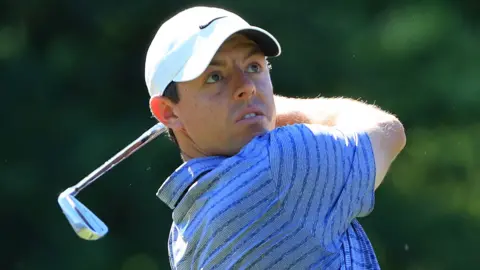 Rory McIlroy in first-round action at the Wells Fargo Championship