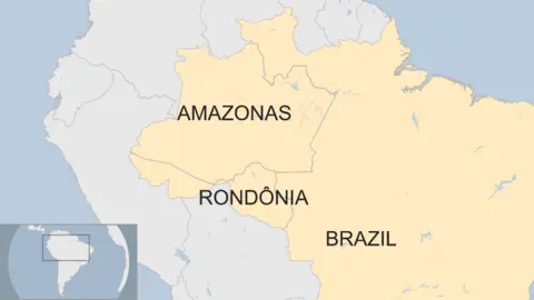 A map showing where Rondonia is in Brazil