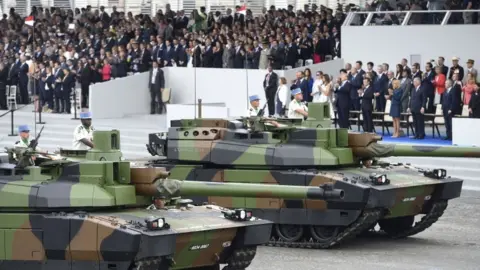 AFP Leclerc tanks on Bastille Day