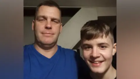 Roberts Buncis, pictured with his father