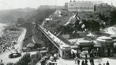 Heritage Lottery Fund  Spa Entrance in South Cliff Gardens in Scarborough