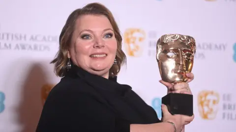 EPA Joanna Scanlan with her Bafta