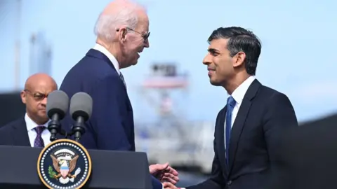 PA Media US President Joe Biden and UK PM RIshi Sunak