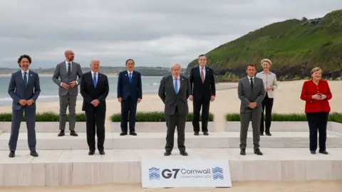EPA A photo of leaders at the G7 summit