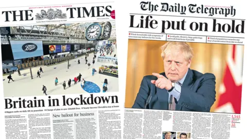 The Times and Daily Telegraph front pages