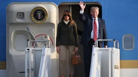 Getty Images Donald Trump at Prestwick