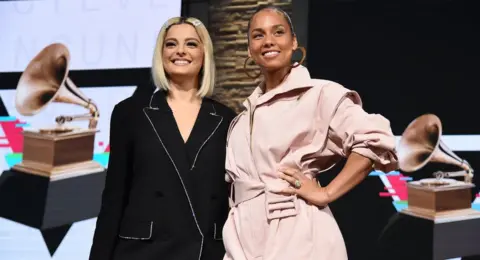 Getty Images Bebe Rexha and Alicia Keys