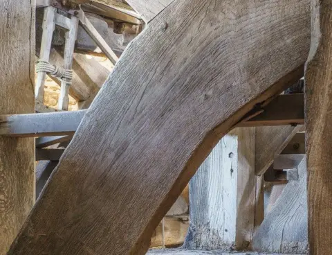 Laxfield Bells Oak frame for bells at Laxfield church