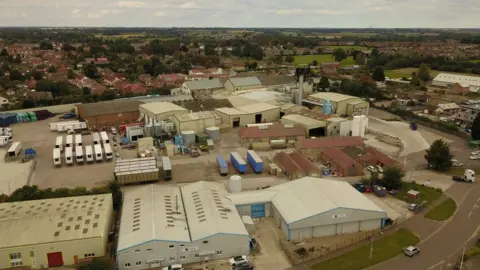 BBC Bird's eye view of Banham Poultry