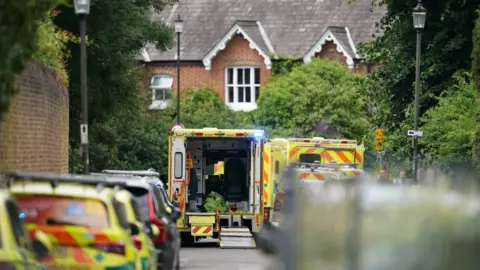 PA Media Image of ambulances outside The Study Preparatory School in Camp Road
