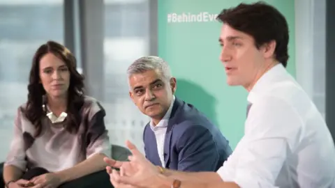 PA Jacinda Ardern, Sadiq Khan and Justin Trudeau