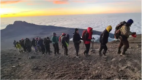 Lara Bundock Fundraisers on the way to summit of Kilimanjaro