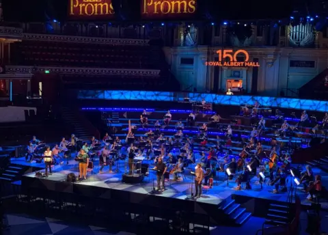 The BBC Symphony Orchestra and BBC Singers rehearse for the First Night of the Proms