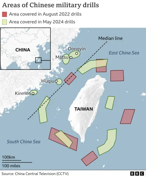 台湾及中国海岸地图