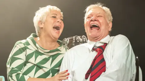 Pamela Raith Denise Welch and Matthew Kelly in The Gap at Hope Mill Theatre