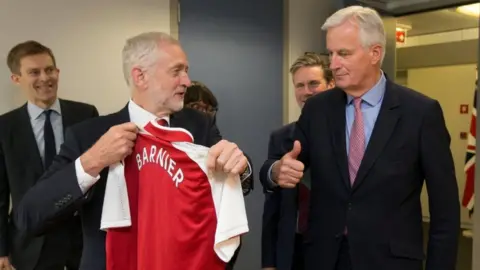 Reuters Jeremy Corbyn and Michel Barnier