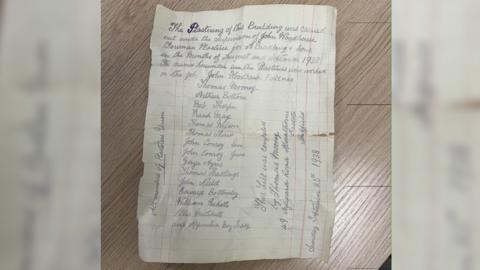 Historic letter found in wall