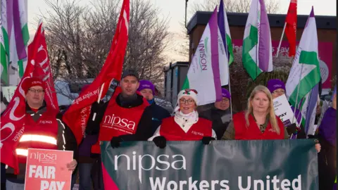 Pacemaker Members of the Nipsa union in protest over pay