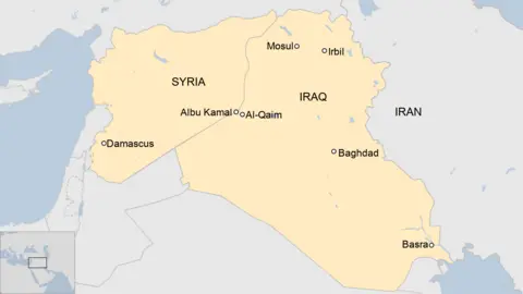 Map of Syria and Iraq