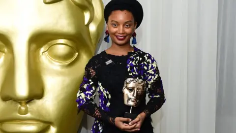 PA Rungano Nyoni with her Bafta award