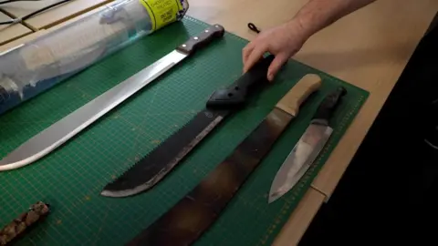 Large knives handed into police