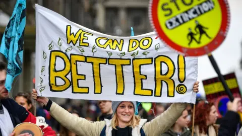 Getty Images Climate protest in Edinburgh