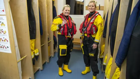 Adam Gerrard/RNLI Sisters Emily Summerfield and Sarah Huntley