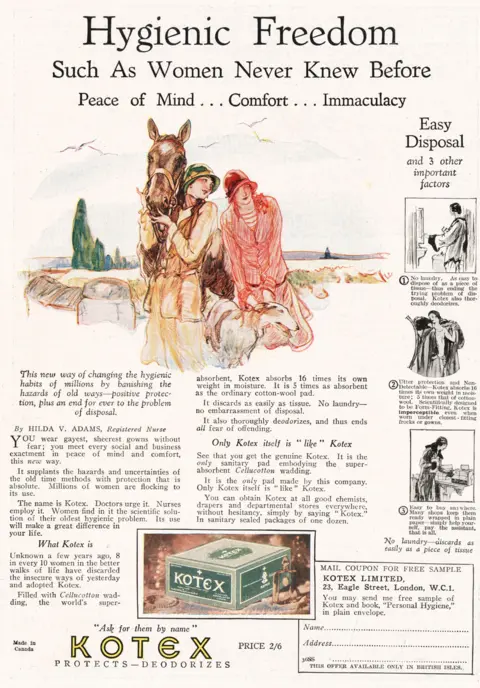 Alamy Kotex advert from 1928