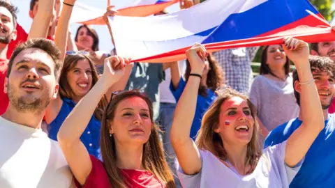 Getty Images Smiling Russian football fans