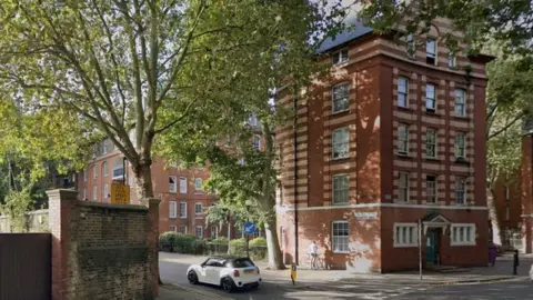 Google Google StreetView image showing Arnold Circus looking onto redbrick houses on Club Row