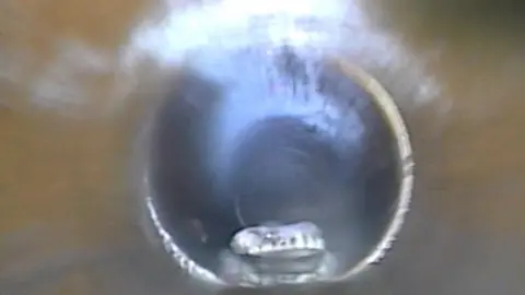 Northumbrian Water False teeth in a drain pipe.