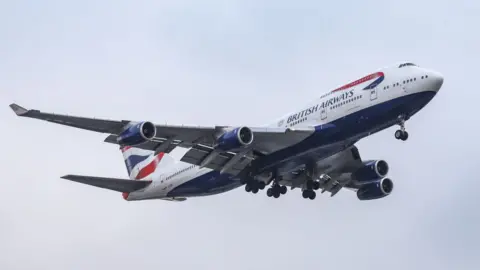 Getty Images British Airways Boeing 747-400 airplane, the large jumbo jet with the nickname Queen of the skies