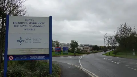 Royal Glamorgan Hospital sign