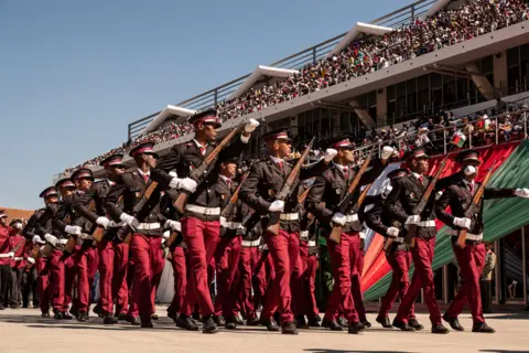 Rafalia Henitsoa/Getty Images The 63rd anniversary of Madagascar's independence celebrated with military ceremony in the capital, Antananarivo - Monday 26 June 2023