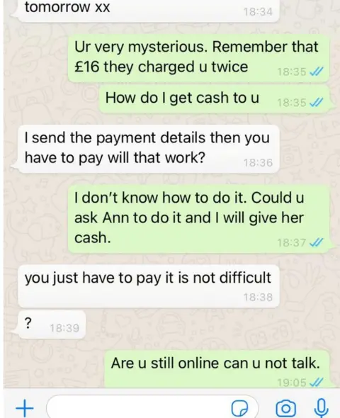 PSNI Whatsapp image of scam