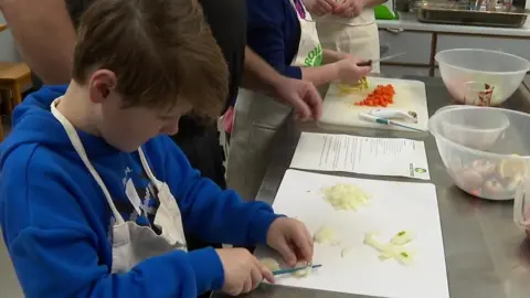 Children preparing food