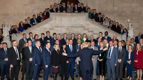 PA Media Boris Johnson and his new MPs