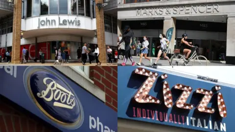 Getty Images John Lewis, Marks & Spencer, Boots and Zizzi logos