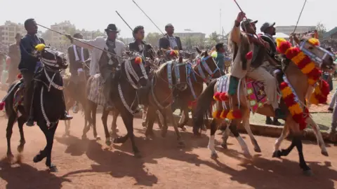 Reuters Men on horseback in Ambo in Ethiopia - Wednesday 11 April 2018