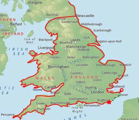 Laurence Carter Map showing walking route