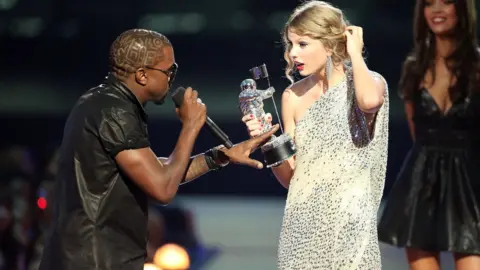 Getty Images Kanye West and Taylor Swift