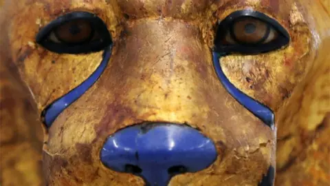 A view of an animal figure belonging to Egypt"s boy-king Tutankhamun at the Grand Egyptian Museum in Giza, Egypt, August 4, 2019.