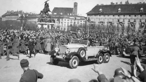 Getty Images Hitler in Vienna following the Anschluss