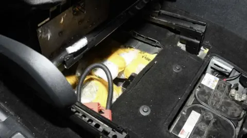 IOM POLICE Cannabis hidden in a car seat