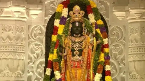 The idol of Ram in the new Ayodhya temple