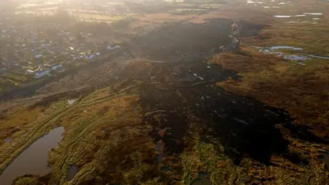 Dave mort Overhead image shows scale of scorched damage