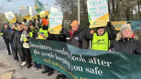 AWE workers on the picket line